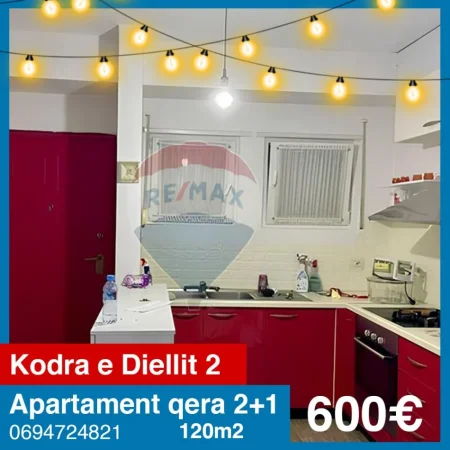 Tirane, jepet me qera apartament 2+1 Kati 0, 120 m² 600 € (Kodra e Diellit 2)