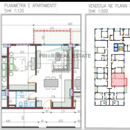 Tirane, shes apartament 1+1 Kati 4, 70 m² 80.700 € (Paskuqan)