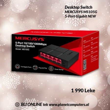 Tirane, shes pajisje Network MERCUSYS MS105G 5-Port Gigabit Desktop S 1.990 Leke