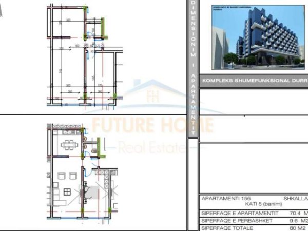 Durres, shitet apartament 1+1 Kati 5, 80 m² 68.000 Euro (ISH PARKU SPORTIV)