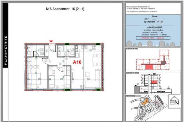 Tirane, shitet apartament 2+1 Kati 3, 99 m² 128.000 Euro (Rruga e Zallit)