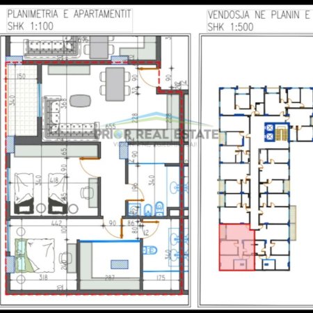 Tirane, shitet apartament 2+1 Kati 3, 107 m² 123.000 € (Paskuqan)