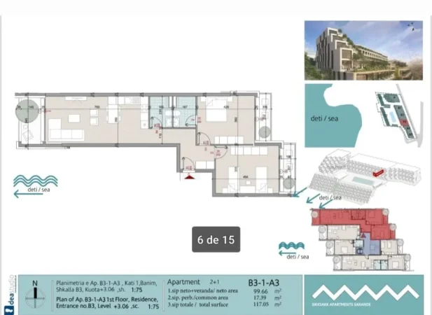Sarande, shes apartament 1+1 Kati 2, (Rruga:Butrinti)