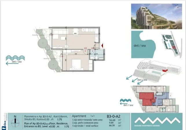 Sarande, shes apartament 1+1 Kati 2, (Rruga:Butrinti)