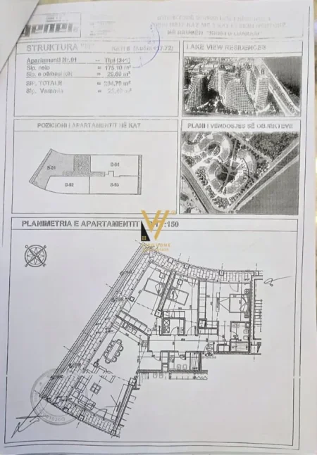 Tirane, shitet apartament 3+1+Ballkon Kati 5, 204 m² 650.000 € (LAKEVIEW RESIDENCE)