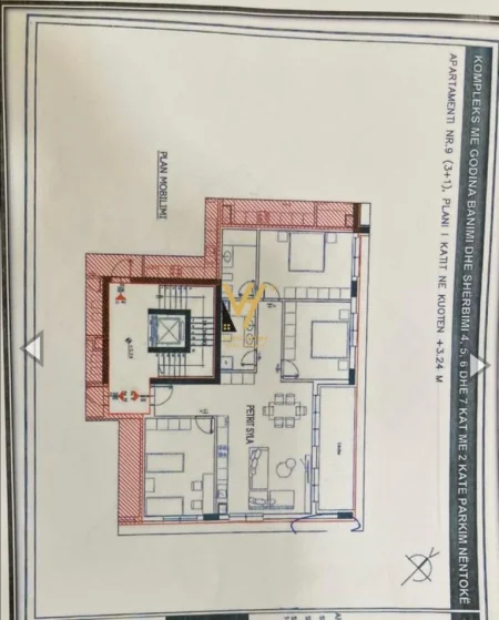 Tirane, shitet apartament 3+1+Ballkon Kati 4, 168 m² 260.000 € (RRUGA E ELBASANIT)