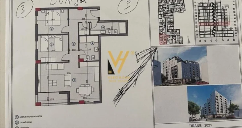 Tirane, shitet apartament 2+1+Aneks+Ballkon Kati 2, 111 m² 155.000 € (RRUGA ALI DEMI)