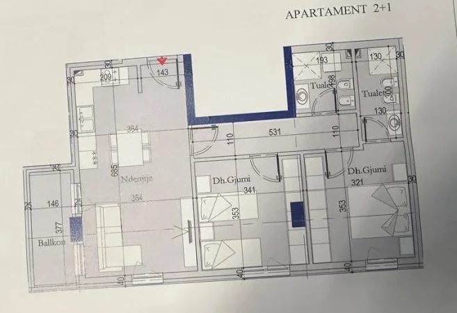 Tirane, shitet apartament 2+1+Ballkon Kati 7, 95 m² 113.880 € (Tirana Entery 2)