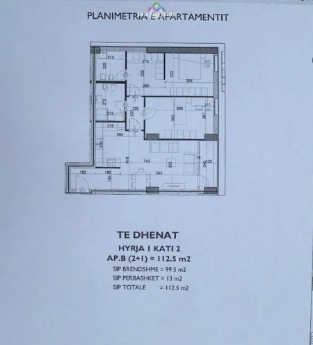 Tirane, shes apartament 2+1 Kati 2, 112 m² 288.000 € (komuna e parisit)