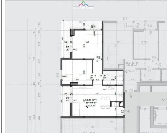 Tirane, shes apartament 2+1 Kati 3, 109 m² 158.000 € 