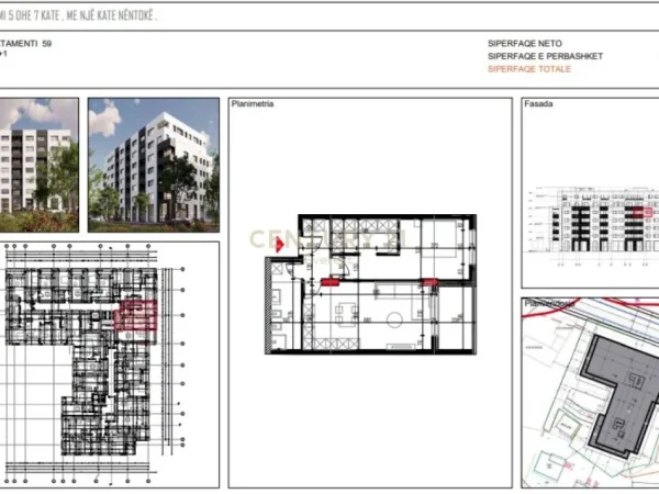 Tirane, shes apartament 1+1 Kati 4, 86 m² 87.000 € (Paskuqan)