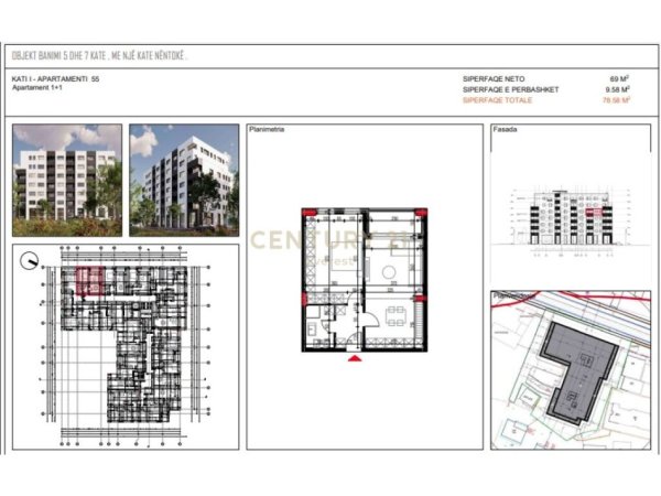 Tirane, shes apartament 1+1 Kati 4, 78 m² 80.000 € (Paskuqan)
