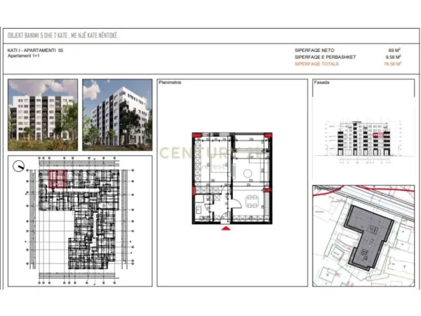 Tirane, shes apartament 1+1 Kati 4, 78 m² 80.000 € (Paskuqan)