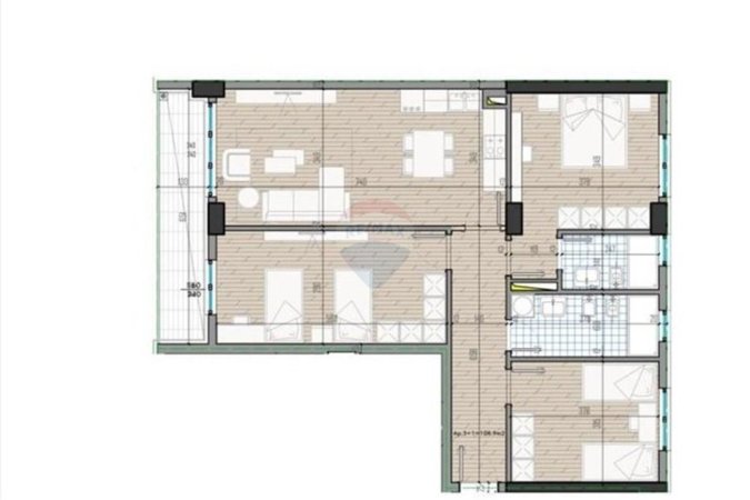 Tirane, shitet apartament 3+1+Ballkon Kati 6, 128 m² 148.800 € 
