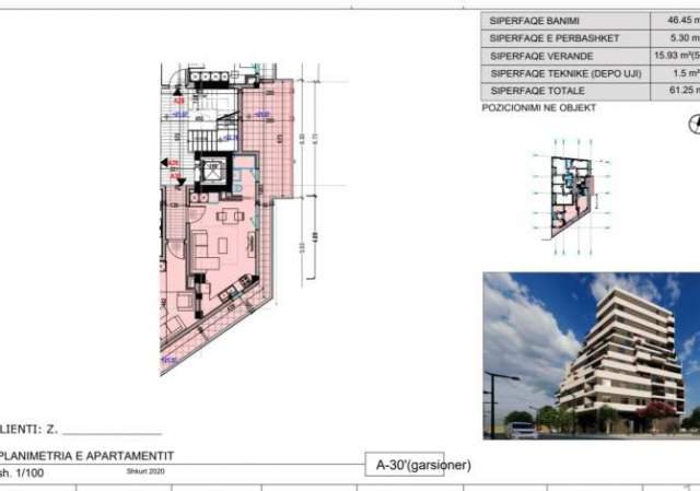 Tirane, shes garsonier 1+1 Kati 6, 62 m² 89.900 Euro (RRUGA E DIBRES)