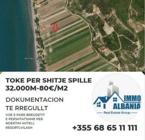 Spille, shes toke ne bregdet 32.000 m² 80 Euro/m2