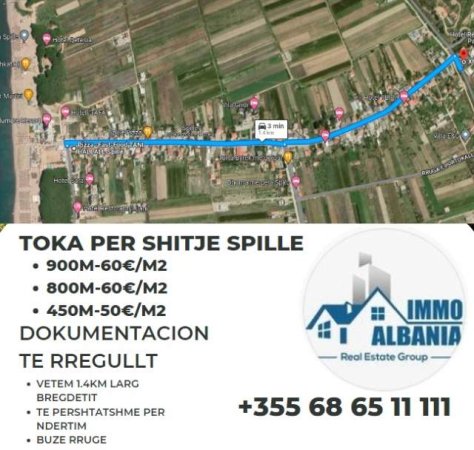 Spille, shes toke ne bregdet 800 m² 50 Euro/m2