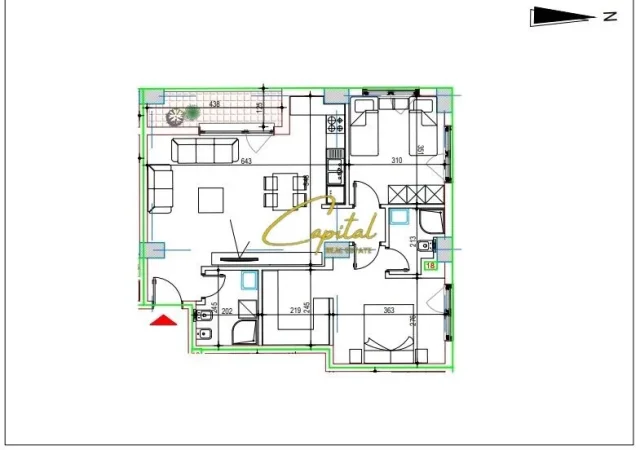 Tirane, shitet apartament 2+1 Kati 7, 85 m² 262.000 € (21 DHJETORI)