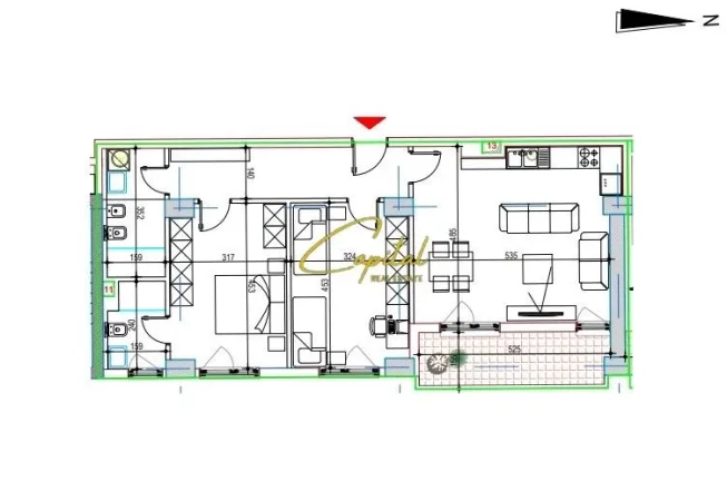 Tirane, shitet apartament 2+1 Kati 3, 94 m² 303.000 € (21 DHJETORI)