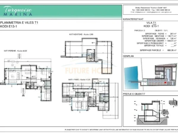 Durres, shitet Vile 2 Katshe Kati 0, 261 m² 993.773 € (Turquoise Marina, Hamallaj, Durres, AREA48127)