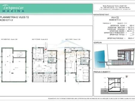 Durres, shitet Vile 2 Katshe Kati 0, 155 m² 629.670 € (Turquoise Marina, Hamallaj, Durres, AREA48135)