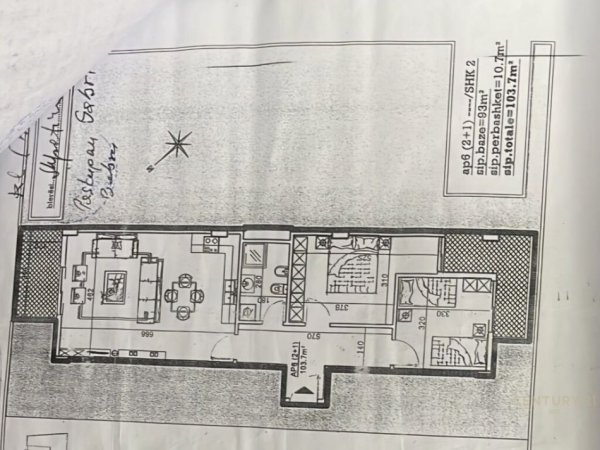 Tirane, shitet apartament 2+1 Kati 6, 104 m² 135.000 € (APARTAMENT 2+1+2 NE ASTIR)