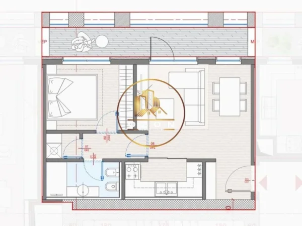 Apartament 1+1 në Shitje tek Manhatan Residence,Zogu i Zi!