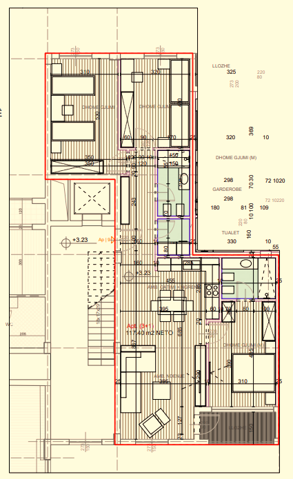 Tirane, shes apartament 2+1+Ballkon Kati 1, 131 m² 197.200 € (Lakeside Residence)