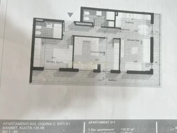 Tirane, shitet apartament Kati 8, 128 m² 106.500 € 