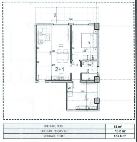 Lezhe Shengjin, shitet apartament 2+1+Ballkon Kati 8, 106 m² 137.500 € (Shengjin)