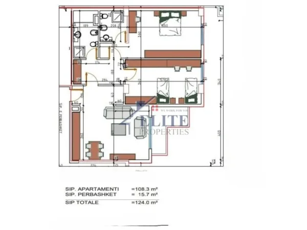 Tirane, shitet apartament 2+1+Ballkon Kati 8, 124 m² 111.600 € (Kamez)