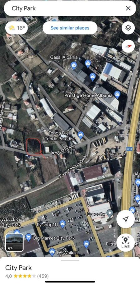 Tirane, shes toke 6.000 m² 420.000 Euro (City Park)