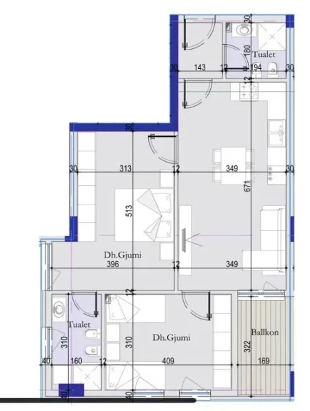 Tirane, shitet apartament 2+1+Ballkon Kati 5, 96 m² 106.000 € (Casa Italia)