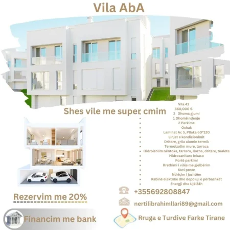 Tirane, shes Vile 3 Katshe Kati 3, 196 m² 360.000 € (Rruga e Turdive Farke Tirane)