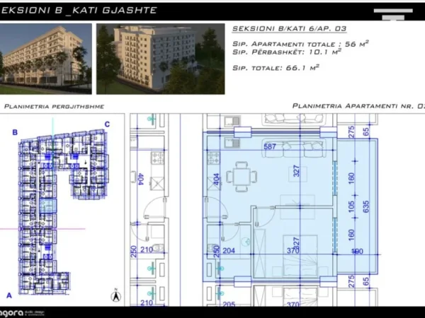 Durres, shitet apartament 1+1+Ballkon Kati 6, 66 m² 79.320 € (Golem)