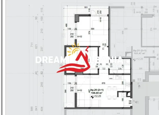 Tirane, shitet apartament 2+1+Ballkon Kati 3, 108 m² 157.000 € (fusha i aviacionit)