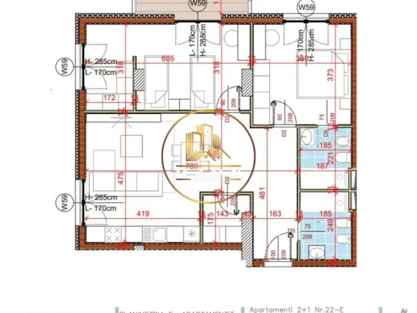Shitet Apartament 2+1+2 tek Golden Gate Materniteti i Ri!