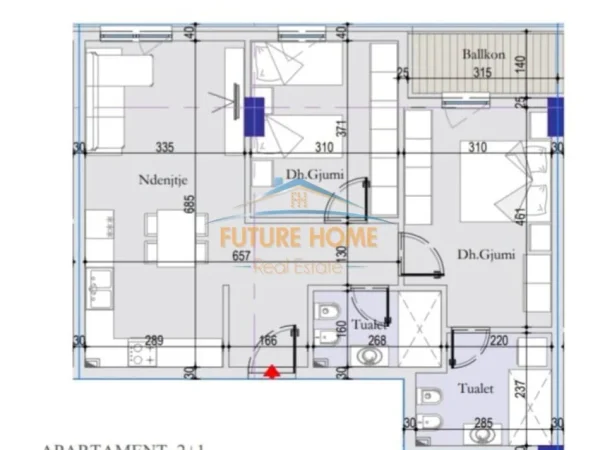 Tirane, shitet 2+1 Kati 7, 108.000 € (tirana entry 2)
