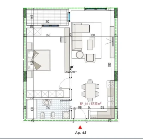 Tirane, shitet apartament 1+1+Ballkon Kati 5, 78 m² 74.000 € (PASKUQAN)
