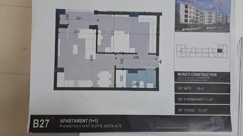Tirane, shitet apartament 1+1+Ballkon Kati 2, 70 m² 59.755 € (Kamez)