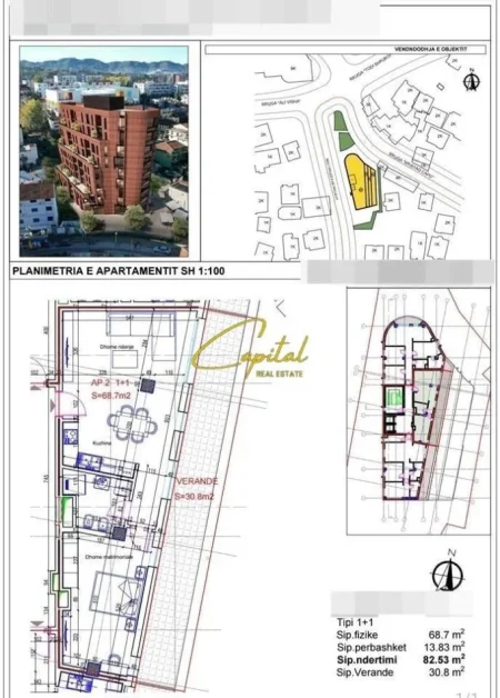 Tirane, shitet apartament 1+1 Kati 7, 68 m² 150.000 € (RRUGA E ELBASANIT)