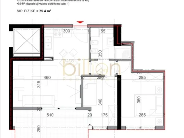 Lezhe Shengjin, shitet apartament 2+1 Kati 3, 75 m² (Kune, Shëngjin, Albania)