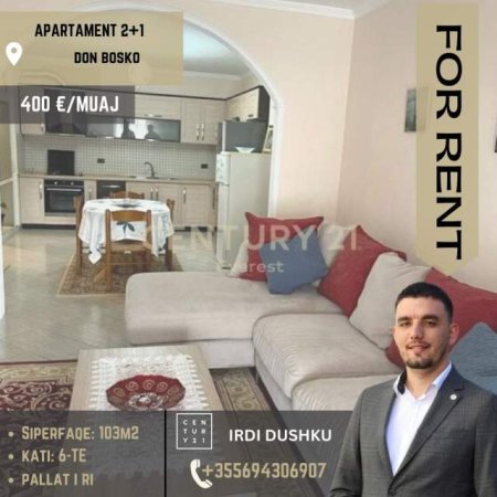 Tirane, jepet me qera apartament 2+1 Kati 7, 103 m² 400 Euro (Rruga ''Egnatia'')