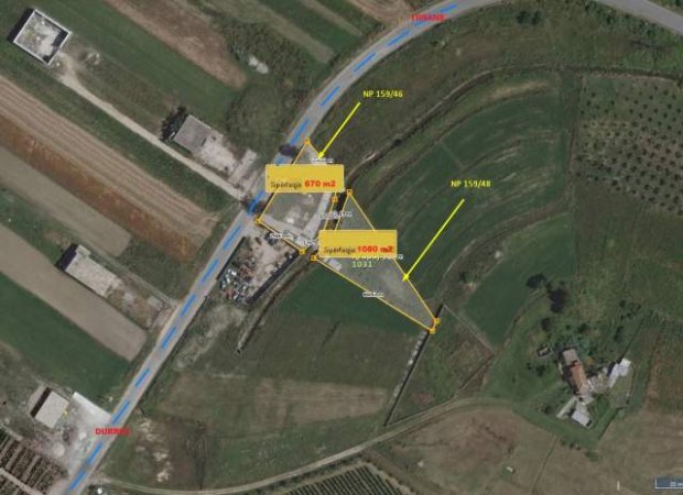 Shiten dy Toka Arë, me siperfaqe 1,080 m2 & 670 m2, 1,260,000 Lekë; 1,864,800 Lekë (Arapaj, Durrës)