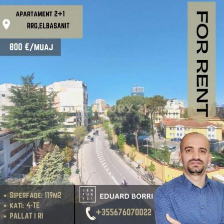 Tirane, jepet me qera apartament 2+1 Kati 4, 119 m² 800 Euro (Ambasada Amerikane)