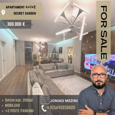 Tirane, shitet apartament 4+1+BLK Kati 1, 200 m² 300.000 Euro (Secret Garden)