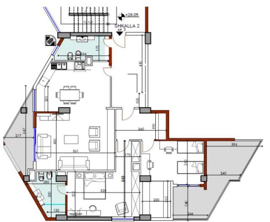 Tirane, shes apartament 181 m² 452.500 Euro (rruga e Kosovareve)