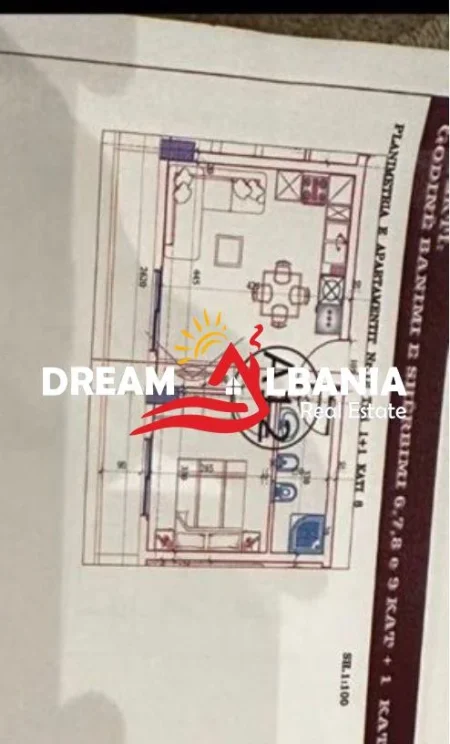 Tirane, shitet apartament 1+1+Ballkon Kati 8, 50 m² 46.000 € (Kamez)