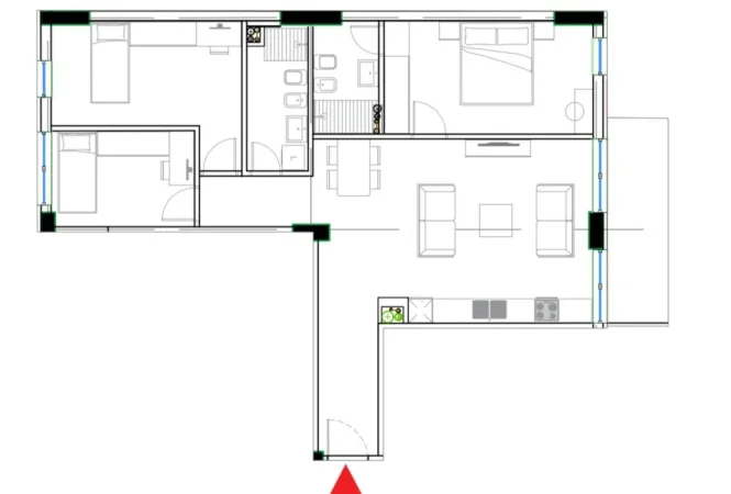 Tirane, shitet apartament 3+1 , 123 m² 180.000 € (Bulevardi i ri)