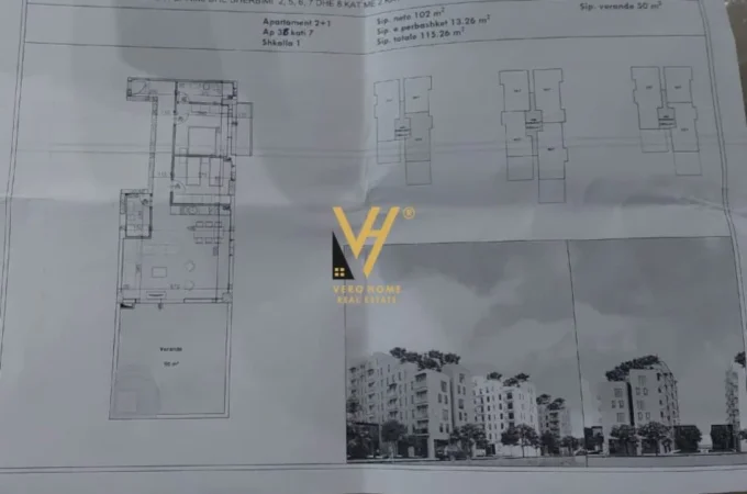 Tirane, shitet apartament 2+1+Ballkon Kati 7, 115 m² 289.000 € (PORCELAN)